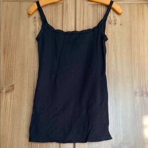 Free People Intimately Black Ribbed Tank Top M EUC